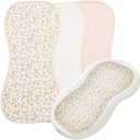 HOMBYS Changing Pad Liner Fits for Changing Pad, Washable Baby Changing Pad Cover Waterproof, 100% Cotton Muslin Changing Table Pad, 3 Pack, Cream White, Pink, Floral