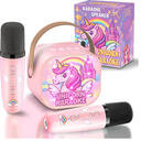 Unicorn Toys for Girls Age 4-6 Mini Karaoke Machine for Girls Unicorn Birthday Decorations Toys 3 4 5 6 7 8 9 Year Old Girl Birthday Gifts with 2 Wireless Microphones