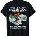 70th Birthday Skier Gifts Man 70 Years Old Skiing Lover T-Shirt, Size S