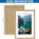 Hongkee 16x24 Frame Set of 2, Natural Oak Wood Style - Display 16 x 24 Picture without Mat or 12x18 Picture with Mat, Wall Mounting Horizontal and Vertical