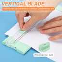 PATIKIL Paper Cutter Trimmer, A4 Straight Small Portable Paper Slide Paper Slicer with Safe-Guard for Craft Cardstock Label Card, Scrapbook Photo, Green, with 1 Blade