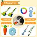 Puppy Play Gym with 8 Hanging Toys for Teething &Chewing, Interactive Activity Center for Small Dogs to Relieve Boredom & Anxiety, Indoor Enrichment Toys to Keep Them Busy (Square)