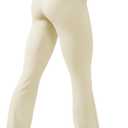 keriffe Women's Flare Yoga Pants High Waisted Tummy Control Leggings Workout Casual Bootcut Pants (Beige), XXL