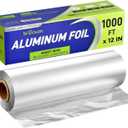 Aluminium Foil 12''x1000 Sq.Ft for Food, Heavy Duty Tin Foil Roll, Non-Stick Disposable Food Wrapping for Restaurant,BBQ,Roasting