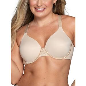 Vanity Fair Women's Full Figure Beauty Back Smoothing Bra, 4-Way Stretch Fabric, Lightly Lined Cups up to H, Underwire-Beige, 46C