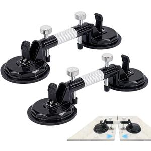 2 Pack Laminate Floor Gap Repair Tool, Pro Countertop Alignment Clamps, Adjustable Granite Seam Setter with Vacuum Suction Cups, for Granite, Marble, Stone, Slab and Glass