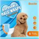 Bestle Male Dog Wrap, Disposable Dog Diapers, 40 Count, S (Waist 16.5-19.7), Wetness Indicator, Ultra Protection, Leak Proof, Super Absorbent, Soft