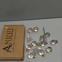 ANJUU 12pcs 30mm Cabinet Knobs with Screws Round Bubble Glass Vanity Knob Pulls for Kitchen Vanity Door, Bathroom, Cabinet, Office (Gold B Clear)