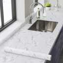 Abyssaly Marble Contact Paper for Countertops 23.6" x 118", White Gray Faux Marble Wallpaper Peel and Stick, Self Adhesive Removable Wall Paper for Kitchen Backsplash