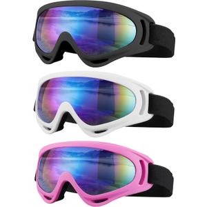 Ski Goggles, Motorcycle Goggles, 3 Pack Snowboard Snow Goggles for Men Women Adult Youth