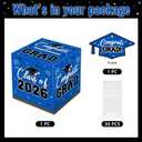 4 x 2026 Graduation Money Box Blue, Class of 2026 Cash Gift Box, Graduation Party Money Holder Box, Congrats Grad Decorations for High School & College