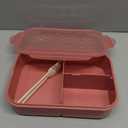 Wheat Straw Bento Box, BPA-Free Lunch Box for Kids & Adults - Leakproof 3-Compartment Lunch Container with Utensil, Microwave & Dishwasher Safe (Muted Red)