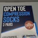 Doctor's Select 3 Pairs Copper Toeless Compression Socks Women & Men - 20-30 mmHg Open Toe Compression Socks Women, Knee High Black, White, Nude Compression Sock