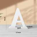 6 Inch White Wooden Letters Unfinished Wood Letters for Crafts Blank DIY Crafts for Adults Paintable Standing Letters for Wall Wedding Birthday Party Decoration (A)