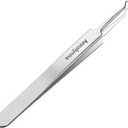 Stainless Steel Tweezers Curved Extraction Tweezers Made of Silver Stainless Steel for Removing Acne, Skin impurities, blackheads (Comedones), Whiteheads and pimples Silver(Curved Tweezers)
