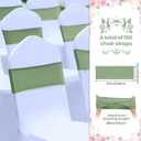 Kinlop 150 Pcs Spandex Chair Sashes Bows Stretch Chair Cover Bands Elastic Ties Bands Slider Sashes Without Buckle Decorations for Wedding Party Events Ceremony Birthday(Sage Green)