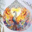 Stained Glass Ornaments - Phoenix Christmas Ornaments - Christmas Decorations for Tree - Holiday Present Ideas - Gift Exchange (Phoenix Spreading Wings)