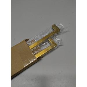 goldenwarm Gold Drawer Handles Square Cabinet Pulls - LSJ12GD256 Brushed Brass Furniture Pull Handles Stainless Steel Bathroom Hardware, 256mm Hole Centers, 2 Pack