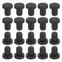 30-Pack Black Rubber Stopper Plugs, 4.4mm Round Waterproof Button Plug Holes for 4-4.3mm/0.16-0.17" Hole, T-Shaped Soft Flexible Rubber Stopper Set for Bottle Tubes/DIY