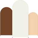 Set of 3 Wedding Arch Cover 4ft/5ft /6ft Spandex Fitted Wedding Arch Stand Covers 2 Sided Round Top Backdrop for Birthday Party Baby Shower Ceremony Banquet(Beige, Brown, White)