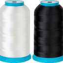 New brothread Set of 2 (Black+White) Bobbin Thread/Bottom Thread 60WT Huge Spool 5000M (5500Y) for Embroidery and Sewing Machines