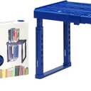 Adjustable Locker Shelf Strong ABS Plastic - Width Adjusts from 8"-12.5" & Height Adjusts from 10"-14" - Patented Design - (Blue)