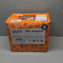 Pura Hypoallergenic Diapers, Size 1 (4-11 lbs), Monthly Pack, Totally Chlorine Free, Wetness Indicator, Suitable for Sensitive Skin, Soft Cotton Comfort, Overnight, 6 Packs of 32 (192 Baby Diapers)