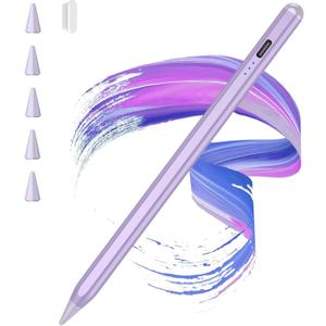 Stylus Pen for iPad 2018-2026 with Palm Rejection,Faster Charge,Tilt Sensitivity iPad Pencil Compatible with A16 11/10/9/8/7/6,Pro 11/13in (M5/M4),Air M4/M3/M2/5th/4th,Pro 11/12.9in,Mini 6/5 (Purple)
