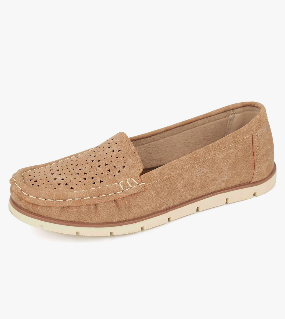 JABASIC Womens Penny Loafers Breathable Slip on Flat Shoes Moccasins Size 9