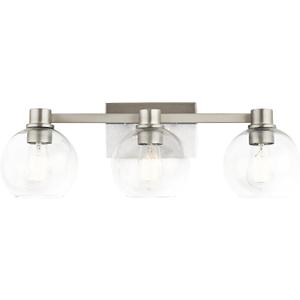 Kichler Harmony 24.5" Vanity Light in Brushed Nickel, 3-Light Traditional Bathroom Vanity with Clear Glass, (24.5" W x 8.25" H), 45894NI