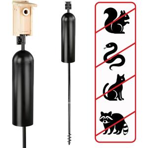 WHITEHORSE Bird House Pole with Baffle- A Professional Squirrel Proof Bird Feeder Pole - Very Sturdy Against Strong Winds - Bird House Poles for Outdoors - Pole for Bird Feeders - Bluebird House Pole
