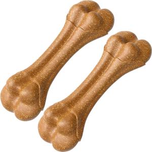 SCHITEC Dog Bone Chew Toys for Medium & Large Dogs, Beef Flavor Teething Toy, Durable Dog Toys for Aggressive Chewers, Teeth Cleaning, 2Pcs
