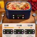 Electric Heated Lunch Box, 6.7 Cups | 1.6L, 15600mA Battery Powered, Portable Cordless Self Fast Heating Food Container Warmer, Timer Preset Heating, Car, Truck, Picnic, Outdoor Work Use