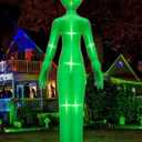 TURNMEON 14 Ft Giant Halloween Inflatable Alien Decoration with Built-in LEDs Outdoor Blow Up Alien Ghost Halloween Decor for Yard Garden Lawn Holiday Party