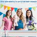 Thyle Baby Shower Favors for Guests Adjustable Bracelets with Message from the Bump Card Footprints Charm Baby Shower Bracelets for Gender Reveal Thank You Gifts(25 Set,Blue Bear)