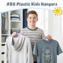 HOUSE DAY 13.5 Inch Kids Hangers 50 Pack - Premium ABS Plastic Clothes Hangers for Kids, Children, Preteens - Space Saving Thin Profile, Strong & Durable Hangers with 360 Swivel Hook - Gray