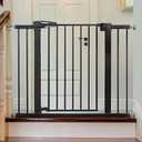 Babelio Baby Gate for Doorways and Stairs, 26-40" Auto Close Dog Gate, Easy-Install Pressure Mounted Satey Door, No Drilling Safety Gate for Child and Pets, Pressguard, Black