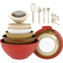 Drunkpine Mixing Bowls with Airtight Lids Set,Colorful Serving Bowl for Kitchen,Include 21 Piece Plastic Nesting Bowls Set,Great for Mixing,Serving,Baking
