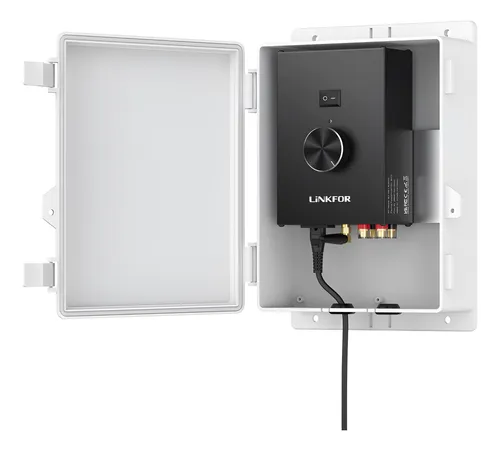 Bluetooth 5.1 Power Amplifier for Outdoor Speakers, 4 Channel Bluetooth Amplifier for Speakers, 4*200W TPA3221 Speaker Amp with Waterproof Mounting Box for 4–8 Ohm Passive Speakers, Home Party