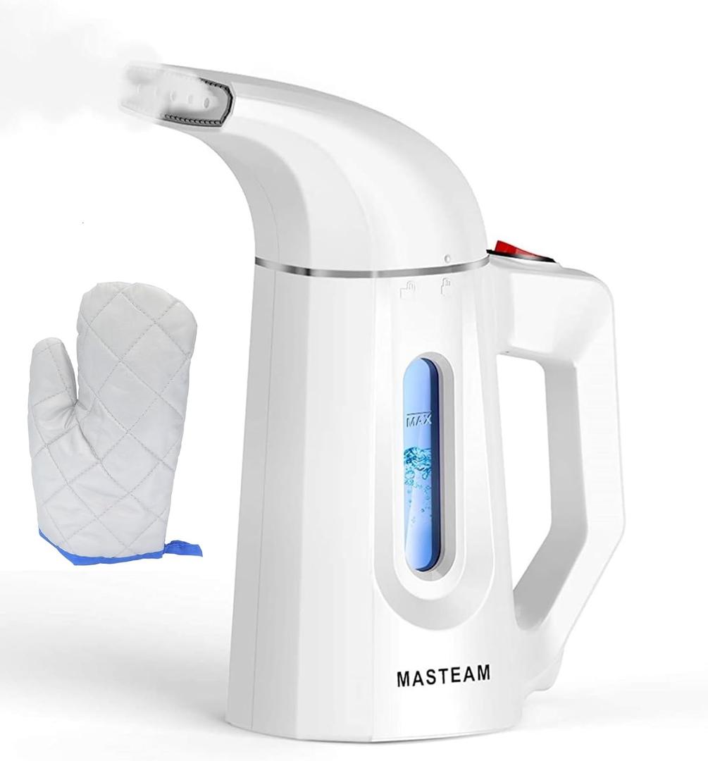 Handheld Steamer for Clothes Wrinkle Removes,Garment Steamer for Hat,1.5lbs Lightly,40s Fast Heat-up,8 FT Power Cord,800W, for Home and Travel with Automatic Shut-Off Safety Protection (white)