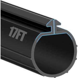 MYFAMIREA 17FT Garage Door Seals Bottom Rubber for Clopay Weather Stripping EPDM Weatherproofing Garage Door Bottom Seal Strip Replacement Kit for Single Slot, Flexible and Easy to Install, Black
