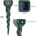 Mole Repellent Solar Powered, 4 Pack Snake Repellent for Yard, Waterproof Ultrasonic Deterrent Stake, Get Rid for Rabbit, Gopher, Vole, Skunk, Chipmunk, Rodent, Groundhog Sonic Spikes for Lawns Garden