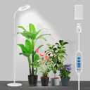Garpsen Grow Light, Full Spectrum LED Plant Lights with Stand, 3 Color Modes Floor Grow Lamp with Timer 6/12/16H, 5 Dimmable Levels, 67'' Adjustable Height for Indoor Large Plants(White)
