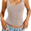 EasyGala Womens Cotton Lace Trim Tank Tops Slim Fit Scoop Neck Cami Cute Going Out Tops Summer Backless Sleeveless 2026