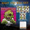 4 x OHOME Halloween Games for Kids - Pin The Eyeball on The Zombie Game | Halloween Crafts Toys Gifts Birthday Party Supplies for Kids | HALLOWEEN Treats Activities Party Favors Decorations for Family (Red)