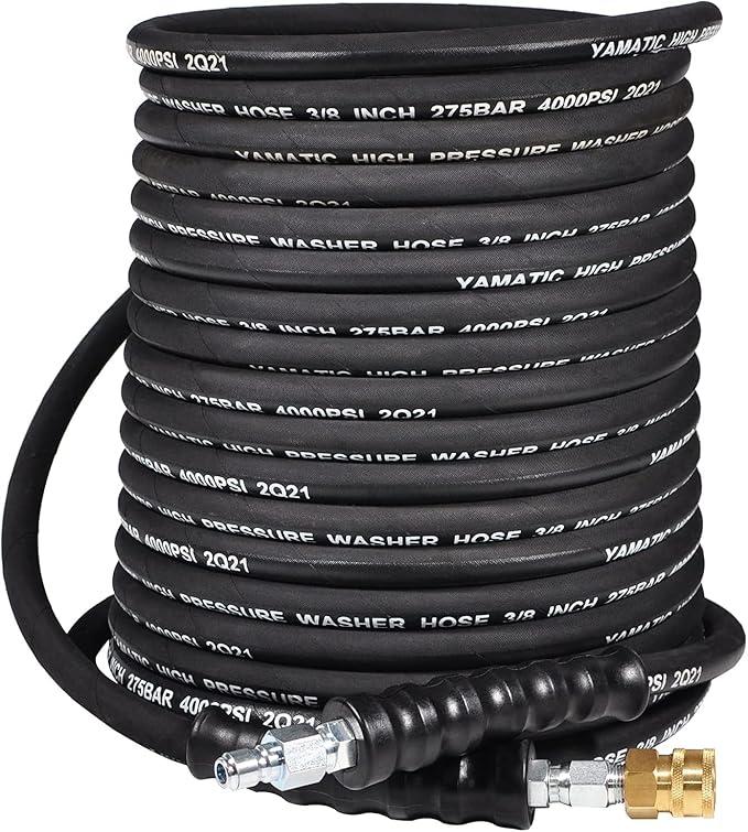 Yamatic High Pressure Washer Hose 3/8" 275Bar 4000Psi 25-30Ft, Grey