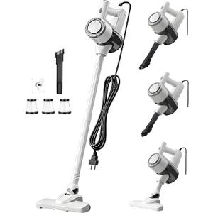 Corded Stick Vacuum Cleaner with 33 Feet Long Power Cable, 600W 17Kpa Handheld Vacuum Cleaner for Home, 1.5L Dust Cup, Removable Tube, HEPA Filter, for Hard Floor, Tiles