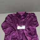 PJ PAUL JONES Men's Shiny Satin Dress Shirts Long Sleeve Button Down Silk Shirt with Bow Tie (Medium, Purple)