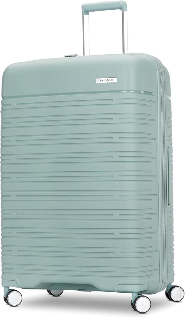 Samsonite Elevation Plus - Large Hardside Luggage - Scratch Resistant Polypropylene Shell, RightHeight Adjustable Handle, Integrated AirTag Holder, TSA Lock, WetPak Compartment - Cypress Green