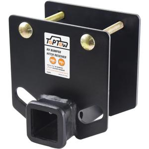TOPTOW 63803 RV Bumper Hitch Receiver 2 inch Adapter Openning 3500 LBS Capacity Fits for 4 inch X 4 inch Square RV Rear Bumpers